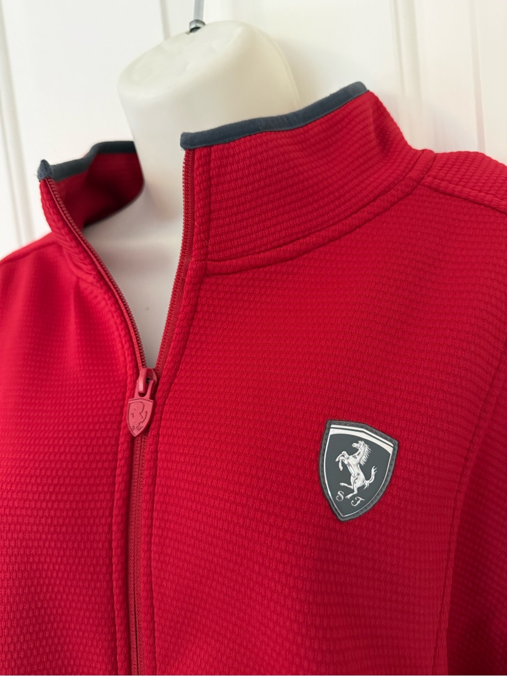 NWOT Ferrari Men’s Red Full Zip-Front Track Jacket F1 RacingScuderia Shield Logo